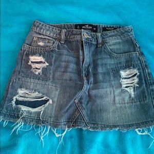 Ripped jean skirt